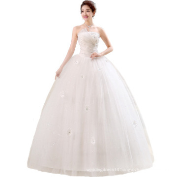 XQX010 High Quality Ruffles Strapless Wedding Gowns Pleated Waist Crystal Appliqued Puffy Ball Gowns Bridal Dresses 2019